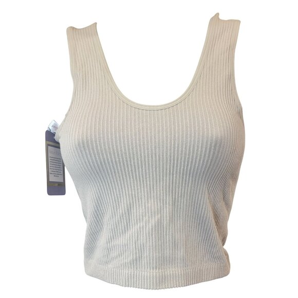 Wishlist Bralette Brami In Champagne Ribbed Knit Crop Tank Top Womens Med NEW - Picture 1 of 8